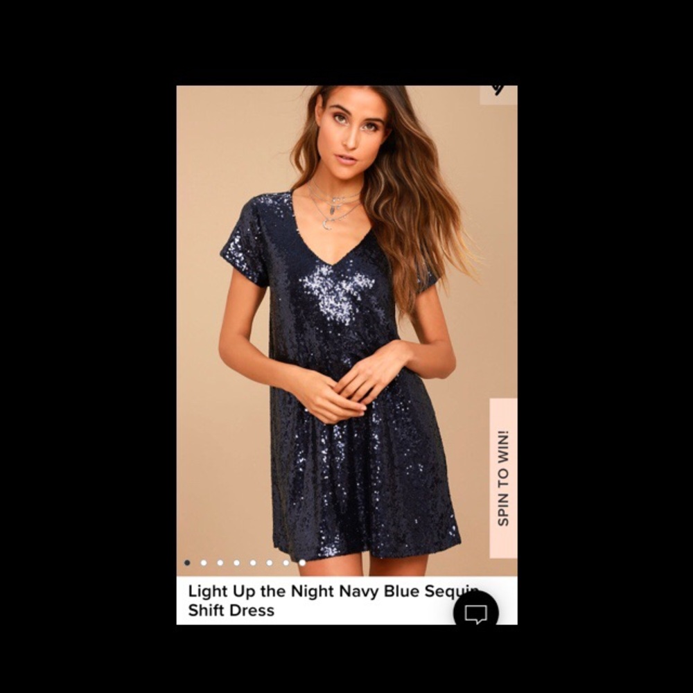 Navy Blue Sequin Lulus Party Dress